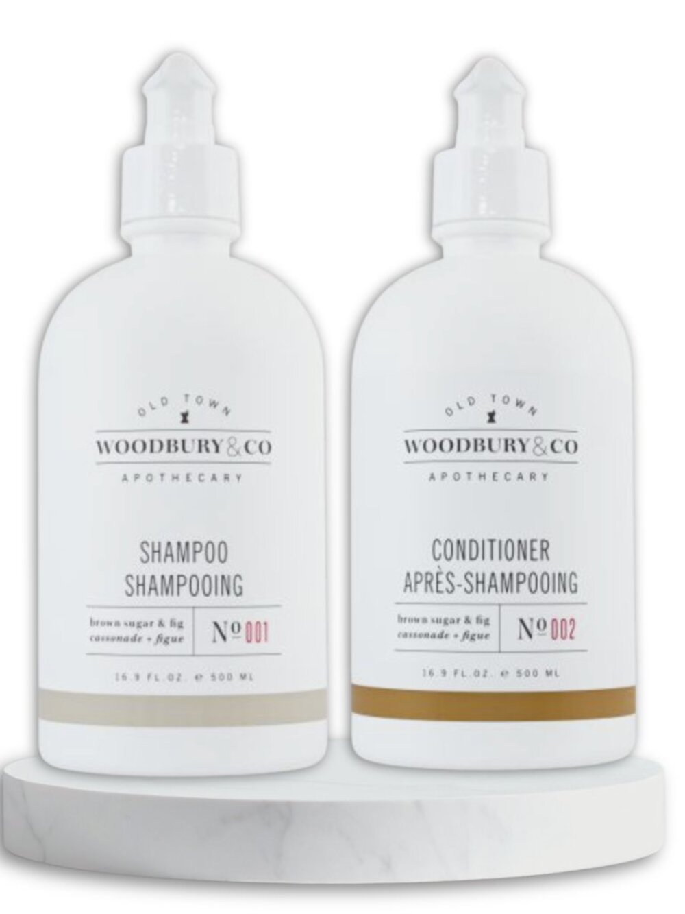 Woodbury & Co. SHAMPOO & CONDITIONER Large Set 16.9 oz Each Brown Sugar & Fig